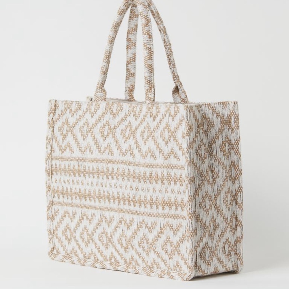 NWT H&M Jacquered Tote Bag